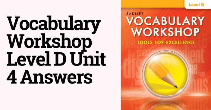 Vocabulary workshop unit 4 answers