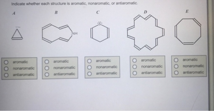 Number structure determine each below solved electrons pi transcribed problem text been show has indicate aromatic nonaromatic whether