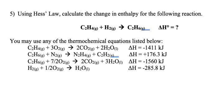 Determining the enthalpy of a chemical reaction lab answers