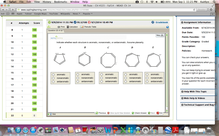 Indicate whether each structure is aromatic nonaromatic or antiaromatic